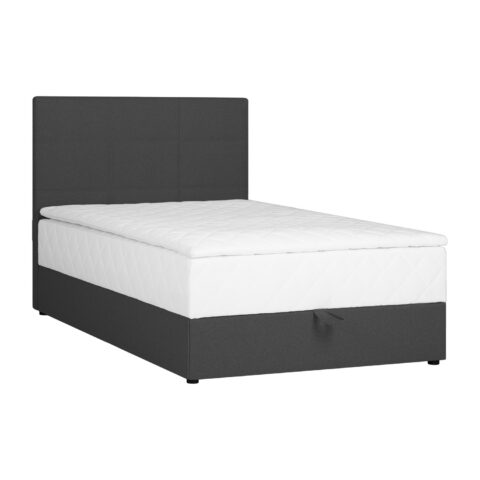 Kontinentaalvoodi LEVI 120x200cm, madratsiga, tumehall, 123x210xH114,5cm Kontinentaalvoodid