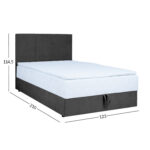 Kontinentaalvoodi LEVI 120x200cm, madratsiga, tumehall, 123x210xH114,5cm Kontinentaalvoodid