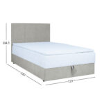 Kontinentaalvoodi LEVI 120x200cm, madratsiga, tumebeež, 123x210xH114,5cm Kontinentaalvoodid