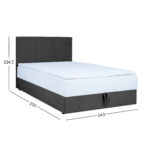 Kontinentaalvoodi LEVI 140x200cm, madratsiga, tumehall, 143x210xH114,5cm Kontinentaalvoodid