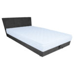 Kontinentaalvoodi LEVI 140x200cm, madratsiga, tumehall, 143x210xH114,5cm Kontinentaalvoodid