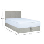 Kontinentaalvoodi LEVI 140x200cm, madratsiga, tumebeež, 143x210xH114,5cm Kontinentaalvoodid