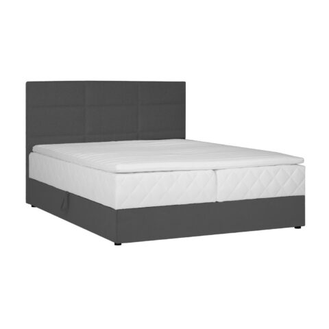 Kontinentaalvoodi LEVI 160x200cm, madratsiga, tumehall, 163x210xH114,5cm Kontinentaalvoodid