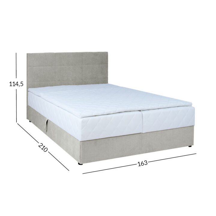 Kontinentaalvoodi LEVI 160x200cm, madratsiga, tumebeež, 163x210xH114,5cm Kontinentaalvoodid