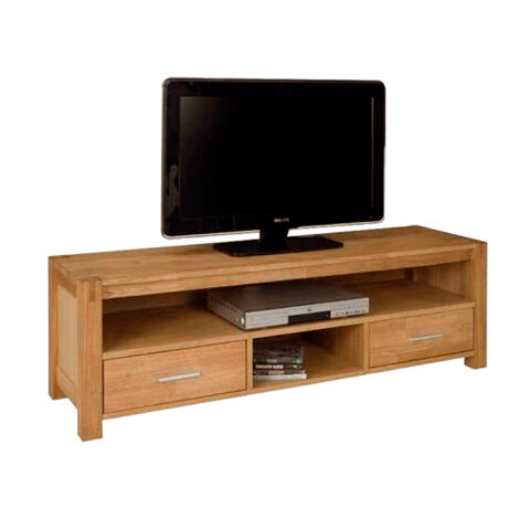 TV-laud CHICAGO NEW 2-sahtliga, 140x40xH45cm, puit: tammespoon/MDF, värvus: naturaalne, viimistlus: õlitatud Elutoamööbel CHICAGO