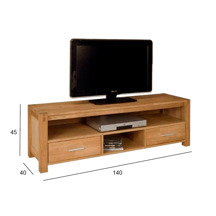 TV-laud CHICAGO NEW 2-sahtliga, 140x40xH45cm, puit: tammespoon/MDF, värvus: naturaalne, viimistlus: õlitatud Elutoamööbel CHICAGO