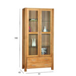Vitriinkapp CHICAGO NEW 2-klaasuksega ja 2-sahtliga, 91x40xH190cm, puit: tammespoon/MDF, värvus: naturaalne, õlitatud Elutoamööbel CHICAGO