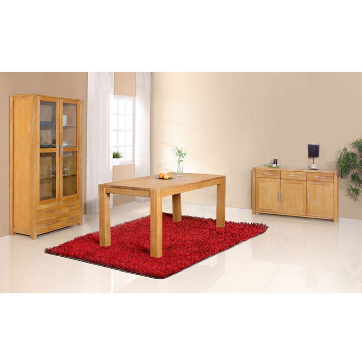 Vitriinkapp CHICAGO NEW 2-klaasuksega ja 2-sahtliga, 91x40xH190cm, puit: tammespoon/MDF, värvus: naturaalne, õlitatud Elutoamööbel CHICAGO