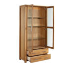 Vitriinkapp CHICAGO NEW 2-klaasuksega ja 2-sahtliga, 91x40xH190cm, puit: tammespoon/MDF, värvus: naturaalne, õlitatud Elutoamööbel CHICAGO