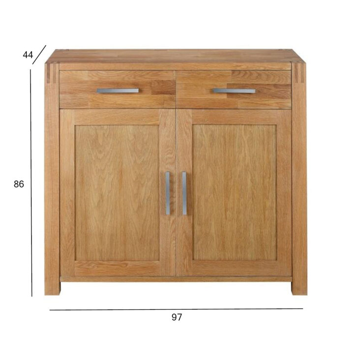 Kummut CHICAGO NEW 2-sahtli ja 2-uksega, 97x44xH86cm, puit: tammespoon/MDF, värvus: naturaalne, viimistlus: õlitatud Elutoamööbel CHICAGO