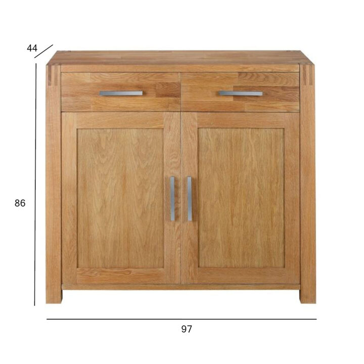 Kummut CHICAGO NEW 2-sahtli ja 2-uksega, 97x44xH86cm, puit: tammespoon/MDF, värvus: naturaalne, viimistlus: õlitatud Elutoamööbel CHICAGO