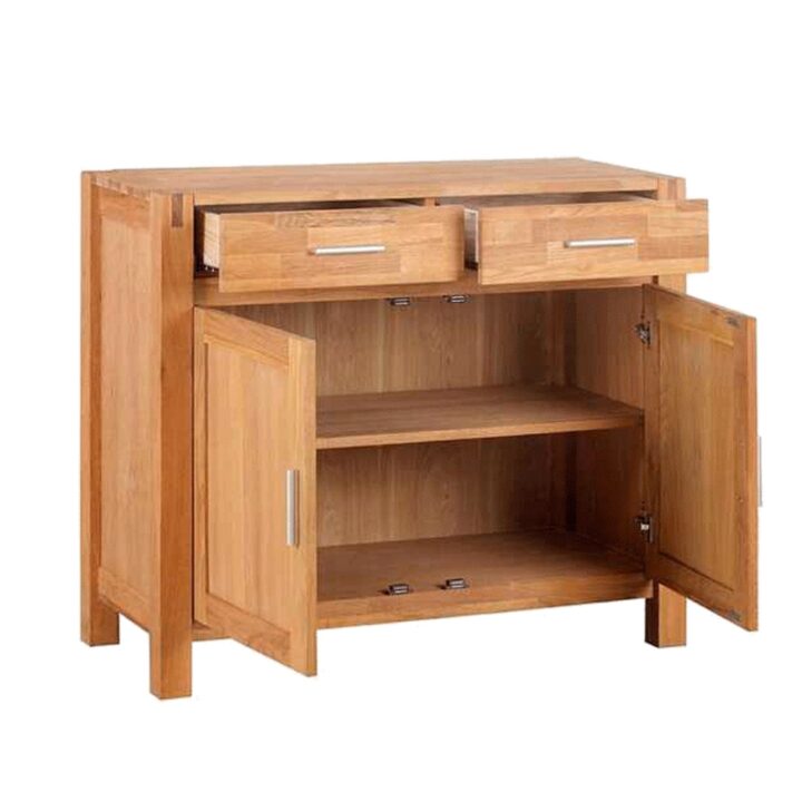 Kummut CHICAGO NEW 2-sahtli ja 2-uksega, 97x44xH86cm, puit: tammespoon/MDF, värvus: naturaalne, viimistlus: õlitatud Elutoamööbel CHICAGO