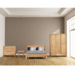 Voodi CHICAGO NEW 160x200cm, naturaalne, 176×214,5xH91cm, tammespoon, vineer, õlitatud Magamistuba 160x200