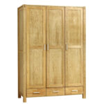 Riidekapp CHICAGO NEW 3-ukse ja 3-sahtliga, 130x57xH190cm, puit: tammespoon/MDF, värvus: naturaalne, viimistlus õlitatud Magamistuba CHICAGO