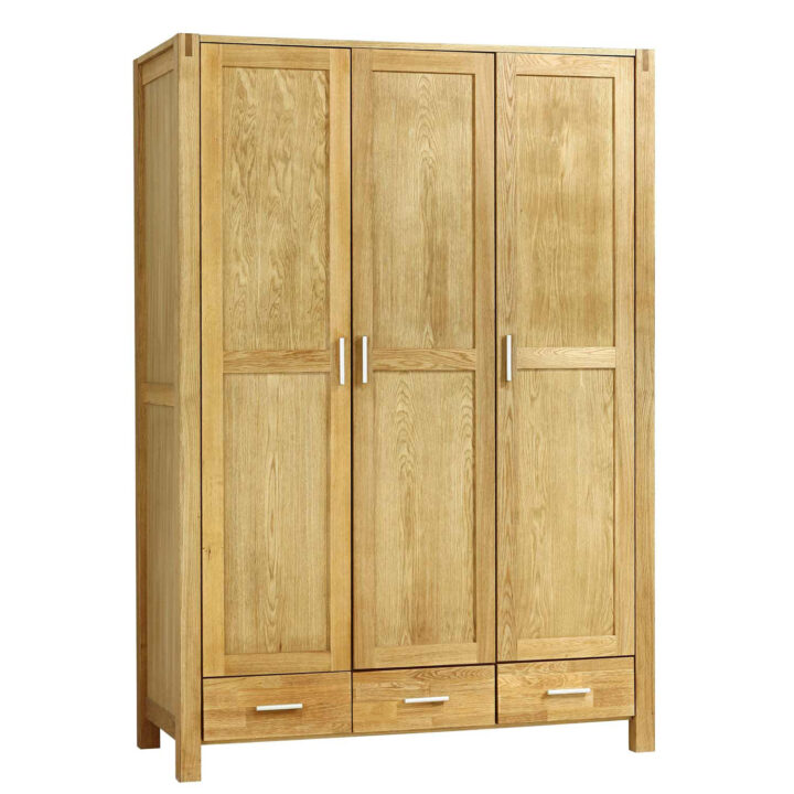 Riidekapp CHICAGO NEW 3-ukse ja 3-sahtliga, 130x57xH190cm, puit: tammespoon/MDF, värvus: naturaalne, viimistlus õlitatud Magamistuba CHICAGO