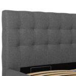 Voodi LEENA 160x200cm, hall, 176x221xH110cm Magamistuba