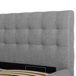 Voodi LEENA 160x200cm, hall, 176x221xH110cm Magamistuba
