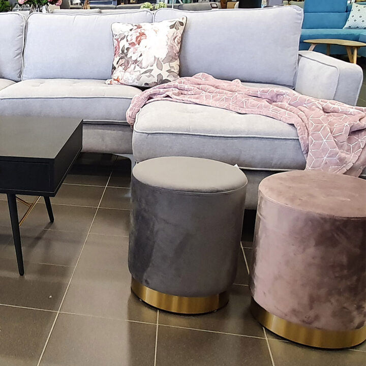 Tumba LA PERLA D35xH42cm, kattematerjal: samet kangas, värv: hall Elutoamööbel H15-200 Kingiideed
