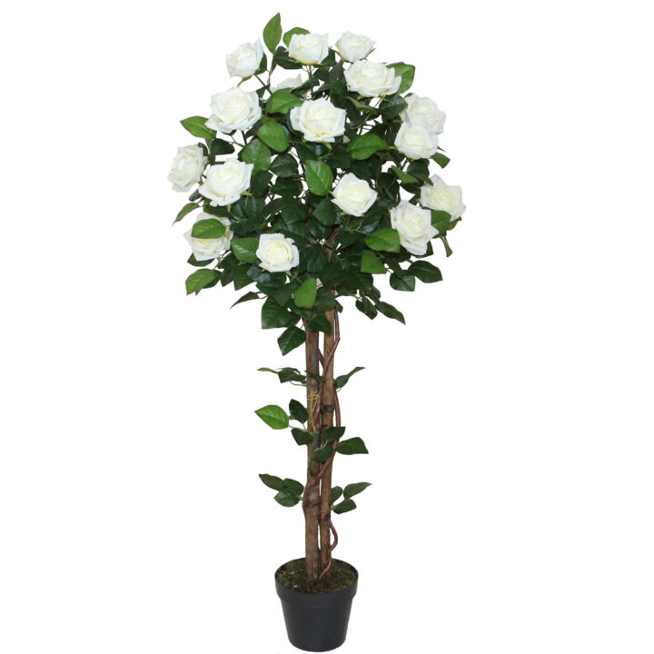 Kunstpuu ROSE TREE, H120cm, 2 tüvega, must pott Kunstlilled ja kunsttaimed