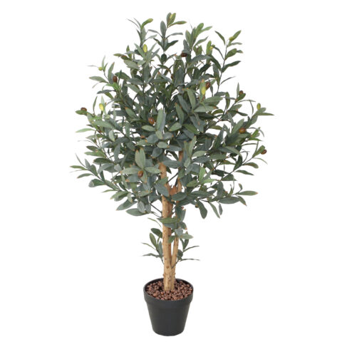 Kunstpuu OLIVE, H90cm, 2 tüvega, must pott Kunstlilled ja kunsttaimed Kunstlilled ja kunsttaimed