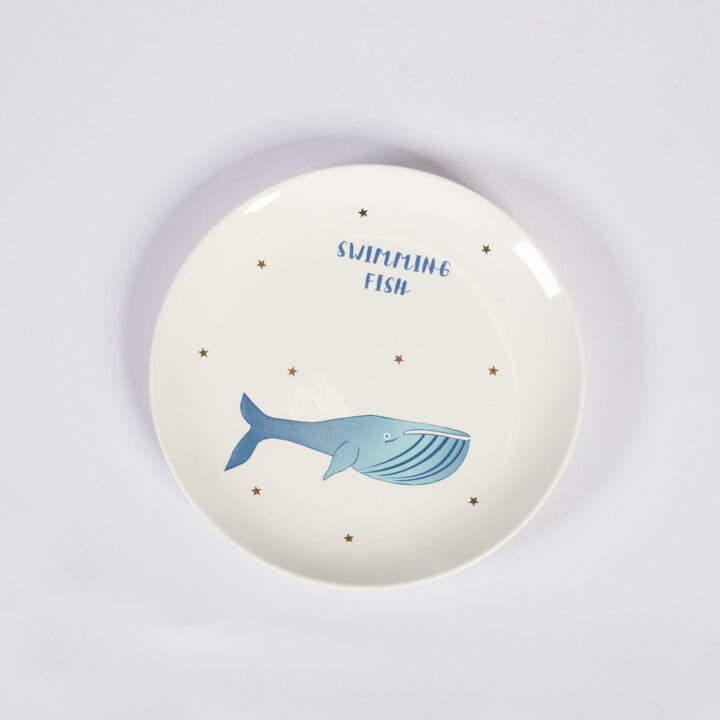 Taldrik SWIMMING FISH D21cm, valge/kuld Lauanõud Lauanõud