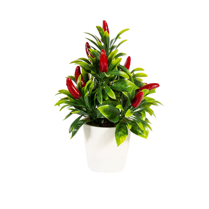 Roheline taim IN GARDEN H22cm, tillipipar, valge plast pott D7xH7cm Kunstlilled ja kunsttaimed Kunstlilled ja kunsttaimed