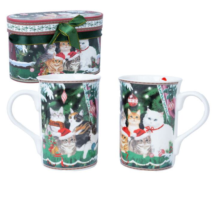 Kruusid MIA CATS 2tk H10,5cm 300ml, kinkekarbis Jõulud
