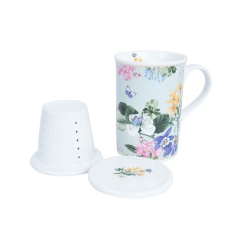 Kruus MIA FLORA H10,5cm 300ml sõelaga kinkekarbis Lauanõud