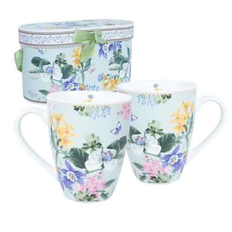 Kruusid MIA FLORA H10,5cm 340m 2tk kinkekarbis Lauanõud