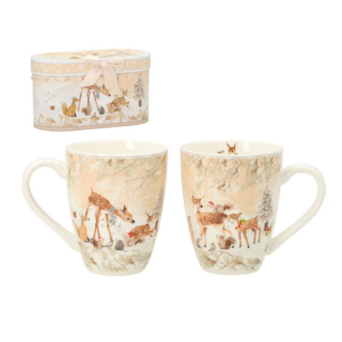 Kruusid MIA DEER 2tk H10,5cm 340ml, kinkekarbis Jõulud