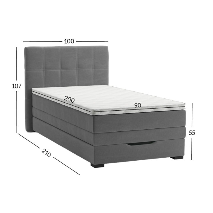Kontinentaalvoodi JEEP 90x200cm, hall Kontinentaalvoodid