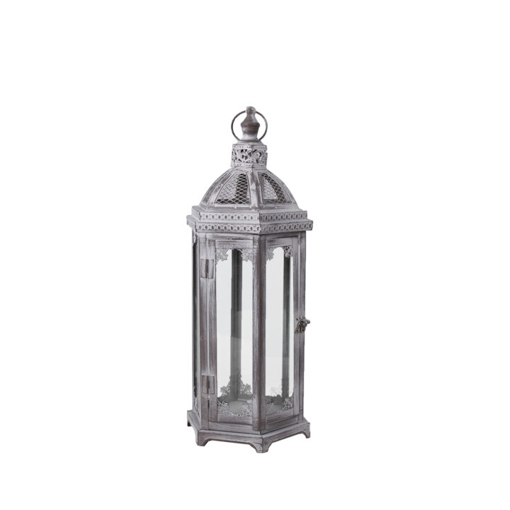 Latern VENEZIA-2, D18xH46cm, antiikhall, 6-nurkne Jõulukaunistused Jõulukaunistused