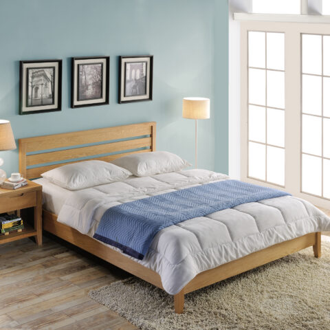 Voodi CHAMBA 160x200cm, tamm, 167x211xH91cm, tammespoon/MDF Magamistuba CHICAGO