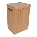 Pesukast MAX BAMBOO 40x30xH60cm, kaanega, bambusest Kangast karbid Kangast karbid