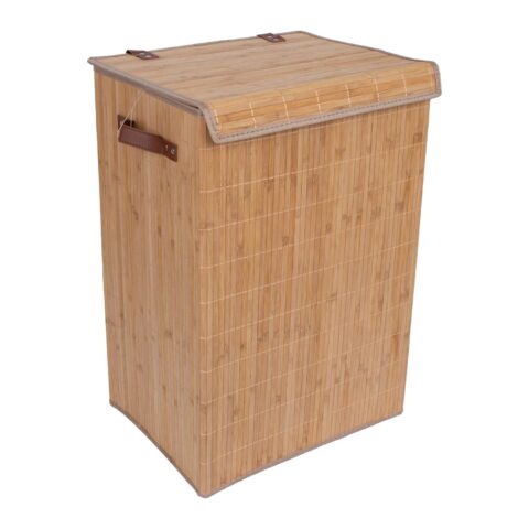 Pesukast MAX BAMBOO 40x30xH60cm, kaanega, bambusest Kangast karbid Kangast karbid
