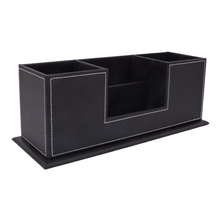 Pliiatsitops WALTER 8x28xH11cm, must, kunstnahk Kontorimööbel Töölaua tarbed