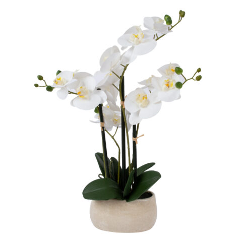 Valge orhidee 4 oksaga IN GARDEN, H55cm, hall pott Kunstlilled ja kunsttaimed Kunstlilled ja kunsttaimed