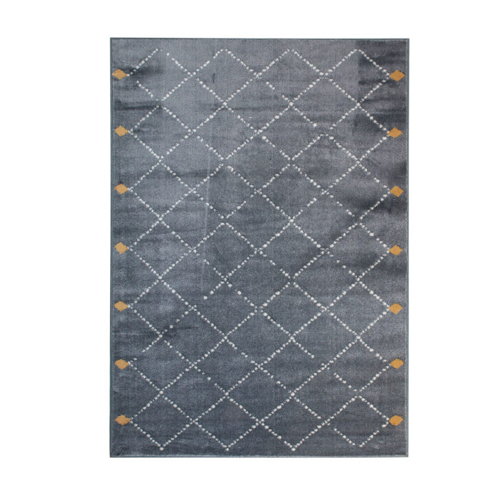 Vaip FERRERA-3, 133x190cm, tumehall/valge romb Sisustustekstiil Vaibad