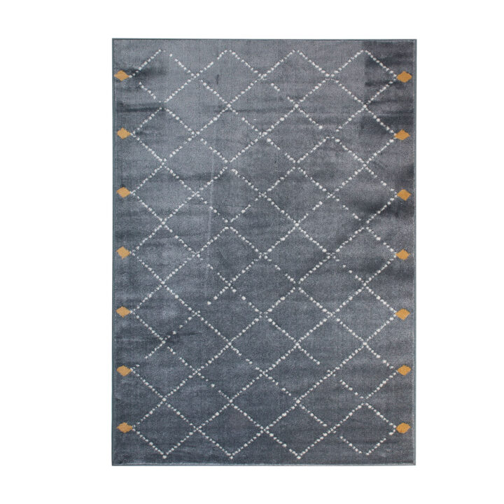 Vaip FERRERA-3, 160x230cm, tumehall/valge romb Sisustustekstiil Vaibad