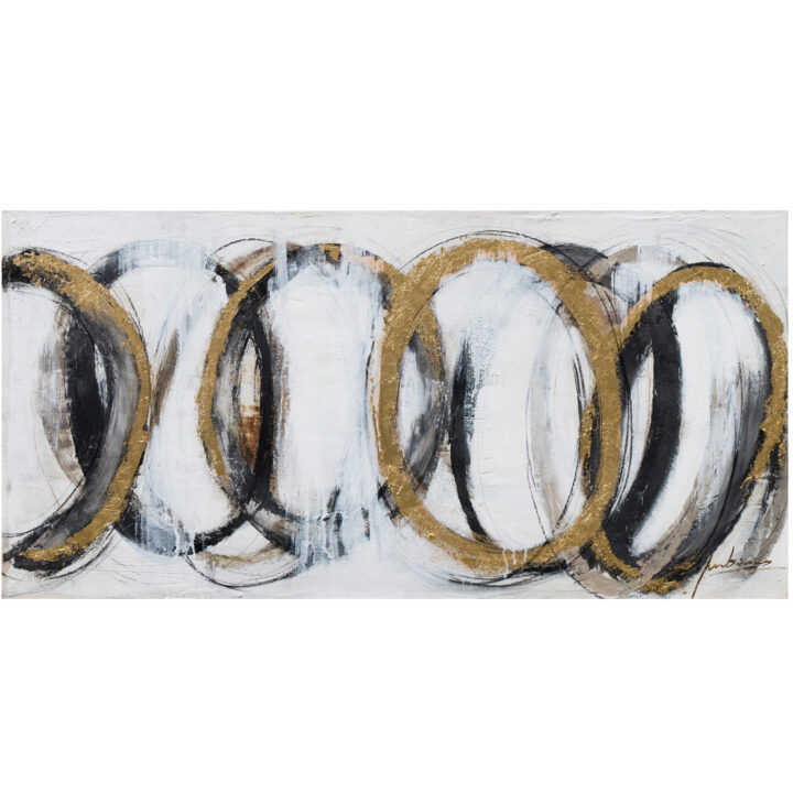 Õlimaal 60x120cm, kuldsed/mustad rõngad Sisustustooted Maalid ja pildid