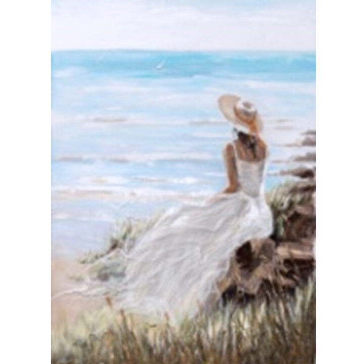 Õlimaal 90x120cm, naine rannas Maalid Maalid