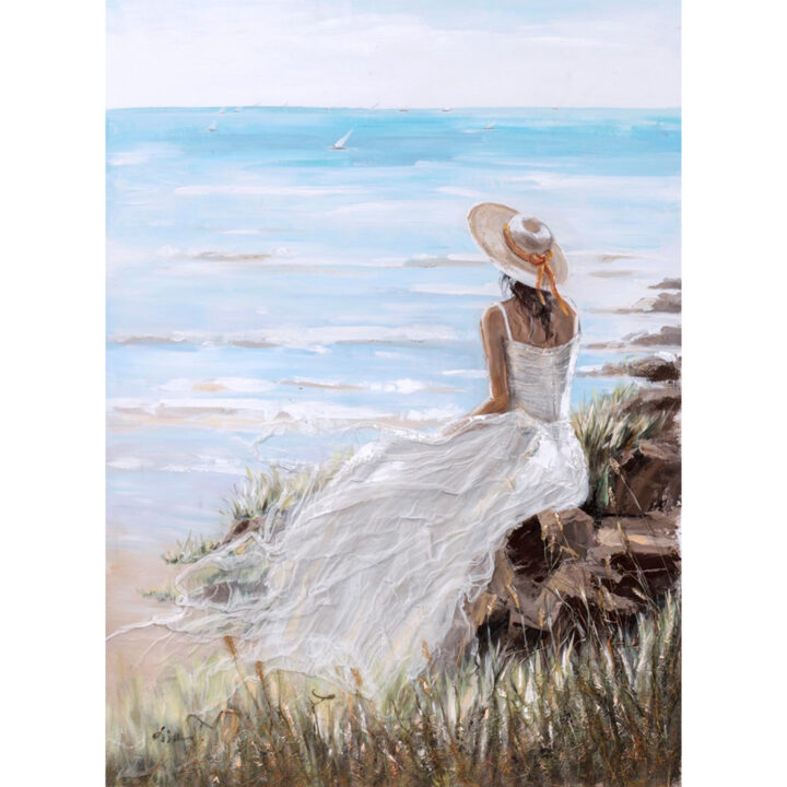 Õlimaal 90x120cm, naine rannas Maalid Maalid