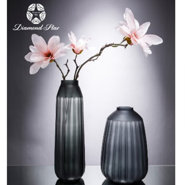 Vaas LUXO, D14x32cm, tumehall Sisustustooted Vaasid