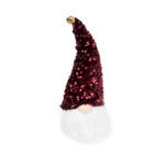 Päkapikk valgusega BOB, punane glitter müts, H28cm Jõulud Jõulukaunistused