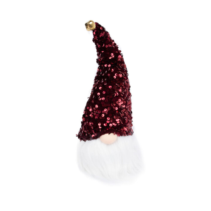 Päkapikk valgusega BOB, punane glitter müts, H28cm Jõulud Jõulukaunistused
