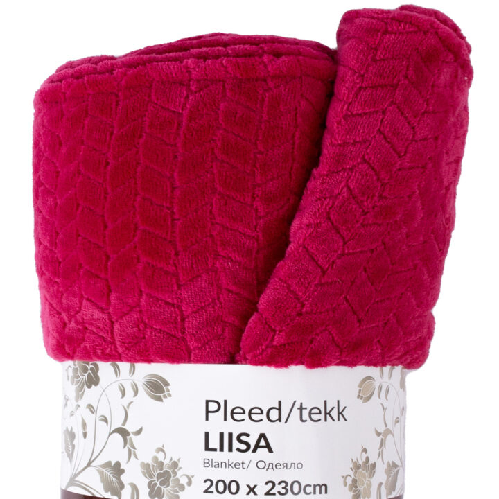 Pleed LIISA XL, 200x230cm, vaarikapunane Pleedid Pleedid