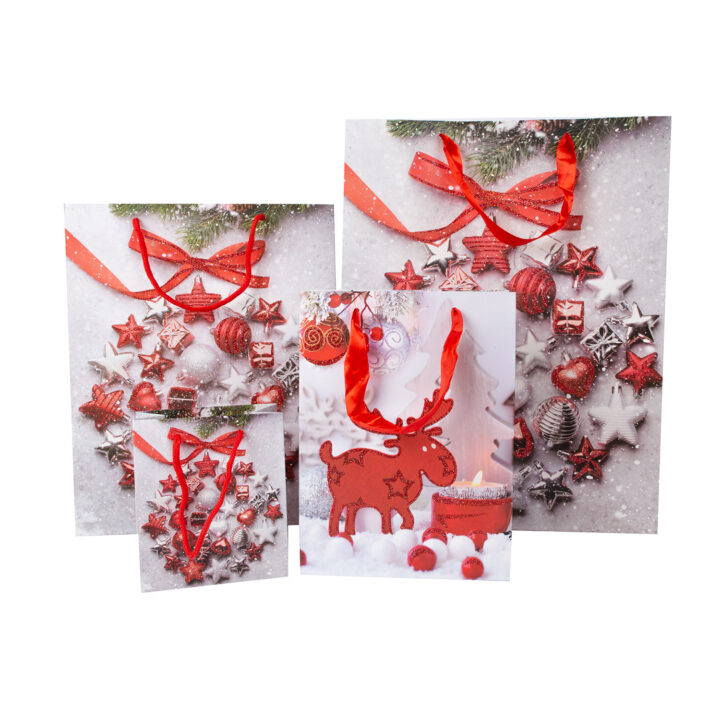 Kinkekott RED JOY-1, 12x14x6cm, mix Jõulud Kinkekotid ja karbid