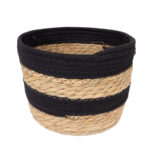 Korv KENIA-3, D26xH18cm, naturaalne/ must Esik ja Garderoob Korvid ja korvriiulid