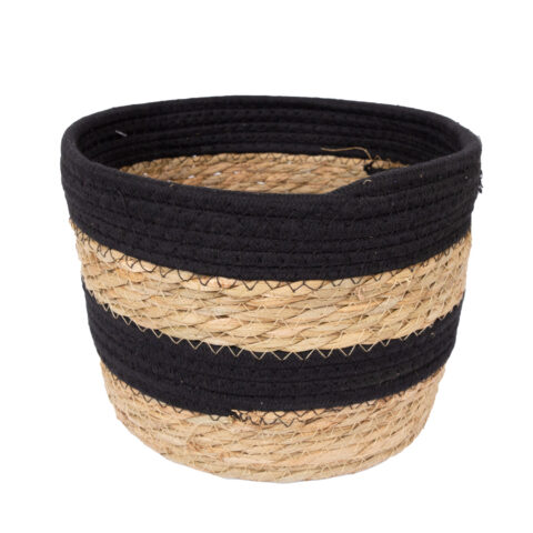 Korv KENIA-3, D26xH18cm, naturaalne/ must Esik ja Garderoob Korvid ja korvriiulid