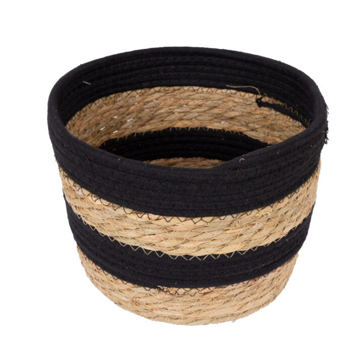 Korv KENIA-3, D26xH18cm, naturaalne/ must Esik ja Garderoob Korvid ja korvriiulid
